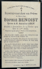 Carte du souvenir de Sophie LEBLEU-BENOIST 