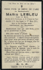 Carte du souvenir de Maria LEBLEU 