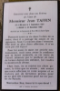 Carte du souvenir de Jean Bertin Cornil TAFFIN
