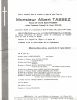 Faire part de décès de TASSEZ Albert Honoré Joseph